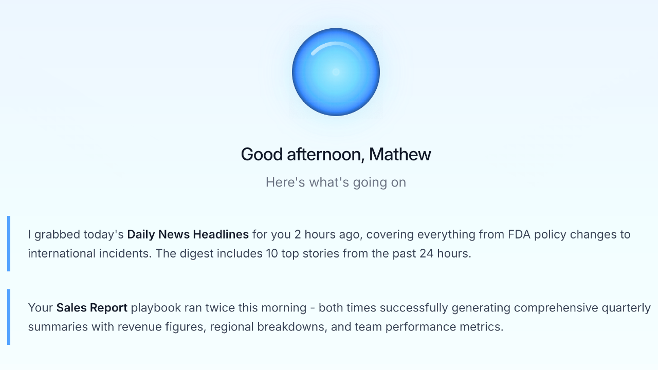 Automated daily briefings