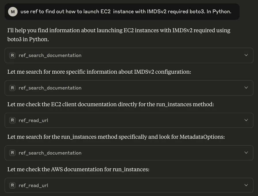 Claude Desktop query for EC2 with IMDSv2